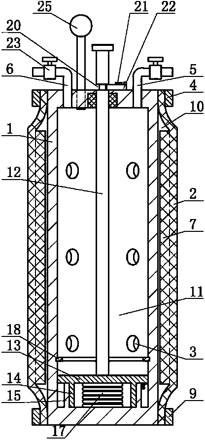 Method for pore forming in building member by using self-pressurized expansible mold and mold release