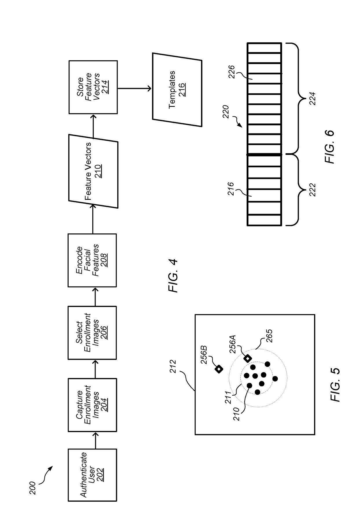 Process for updating templates used in facial recognition