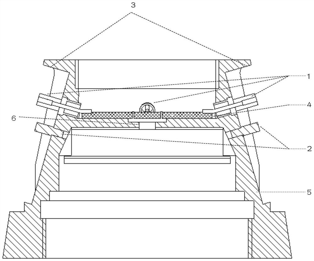 Rotationally and symmetrically arranged missile-borne high-gain backward radiation phase modulation array antenna