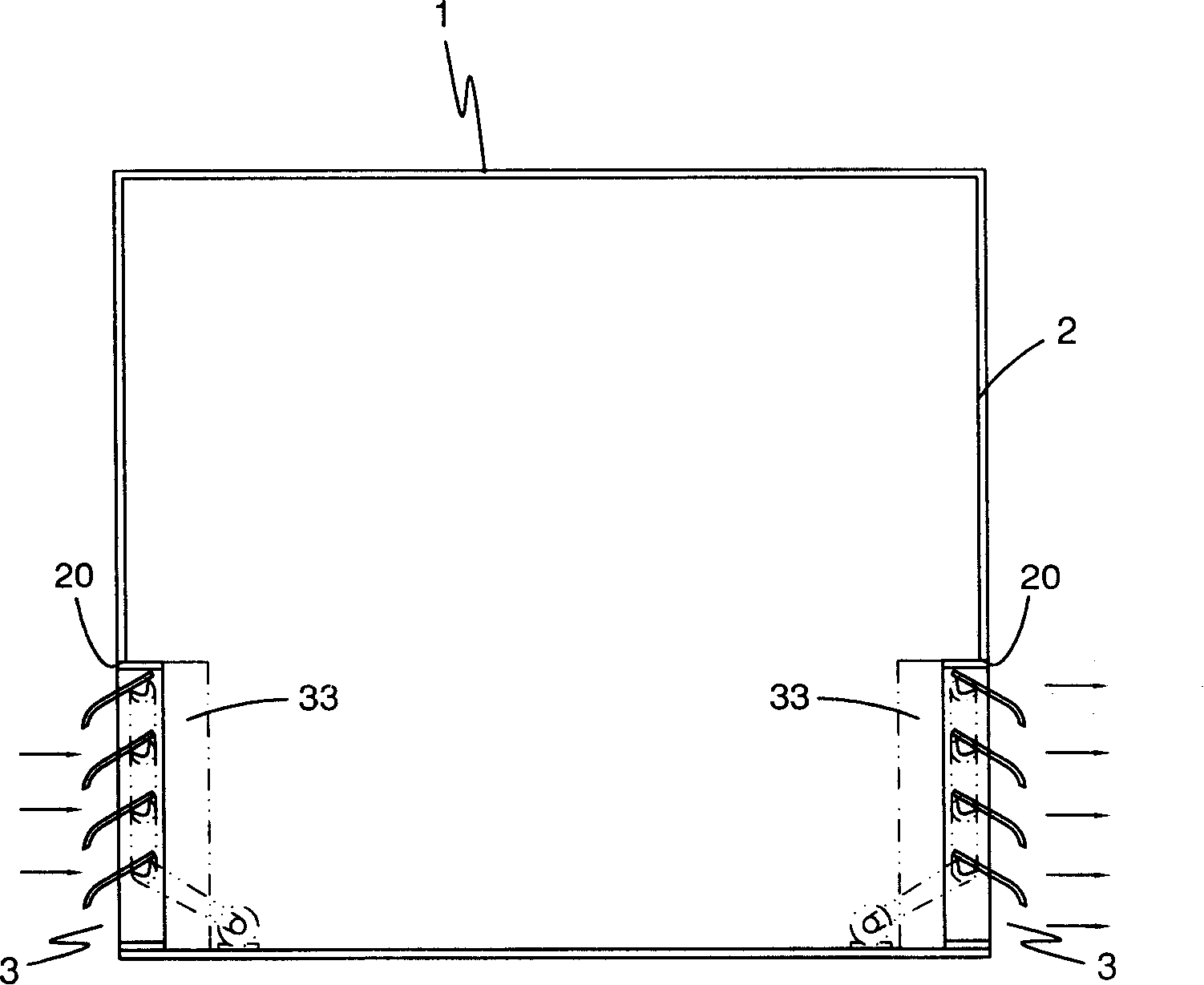 Machine housing with radiating gate and radiating gate