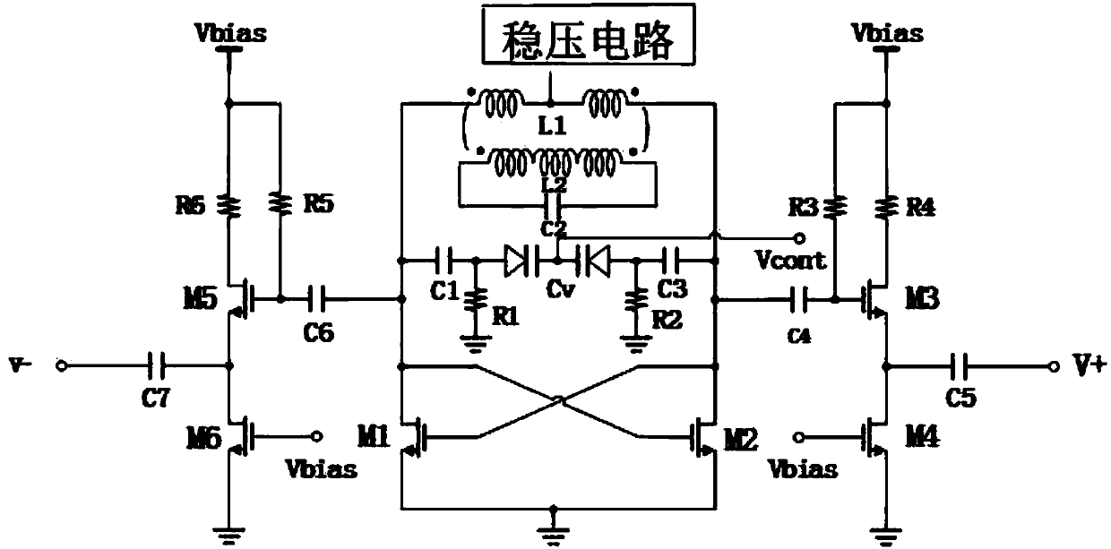 Transformer-coupled voltage-controlled oscillator with long service life