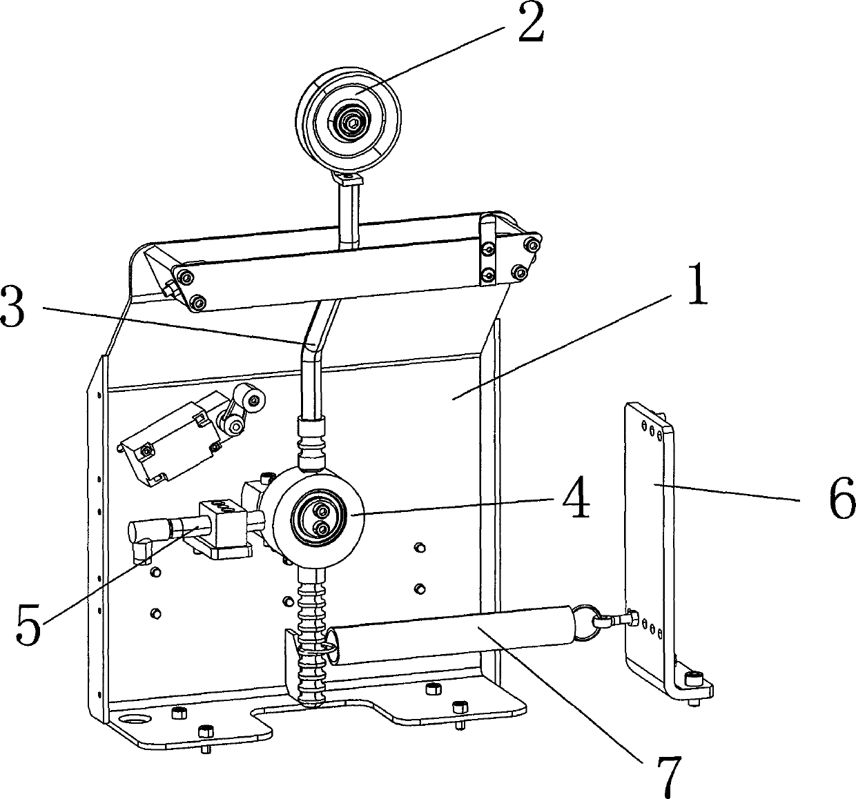 Take-up tension control mechanism for wire drawing machine