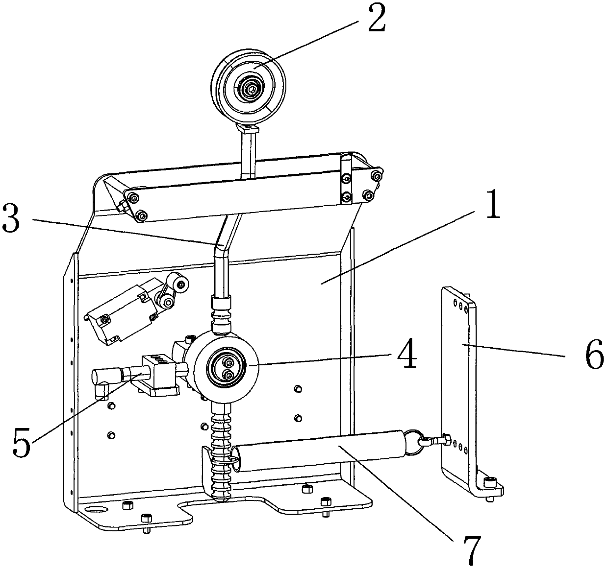 Take-up tension control mechanism for wire drawing machine