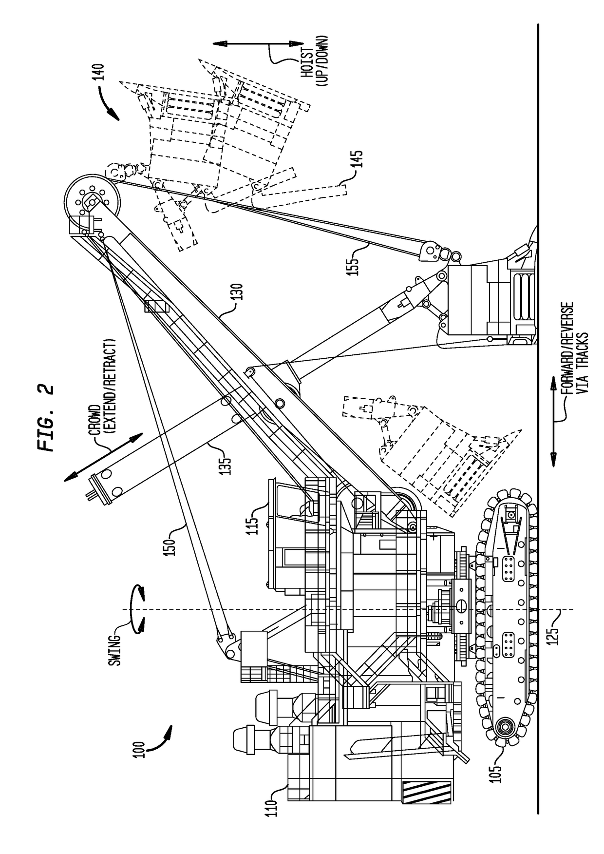 Dynamic motion optimization for excavating machines