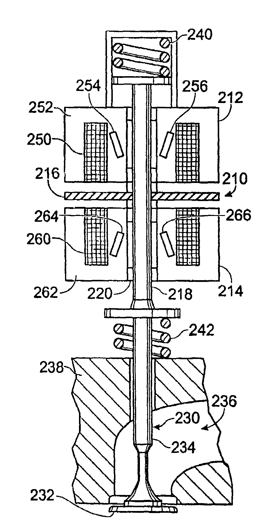 Permanent magnet electromagnetic actuator for an electronic valve actuation system of an engine