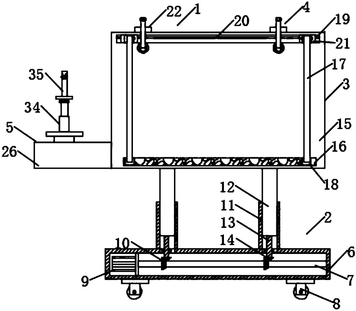 Auxiliary display stand for mechanical drawing teaching