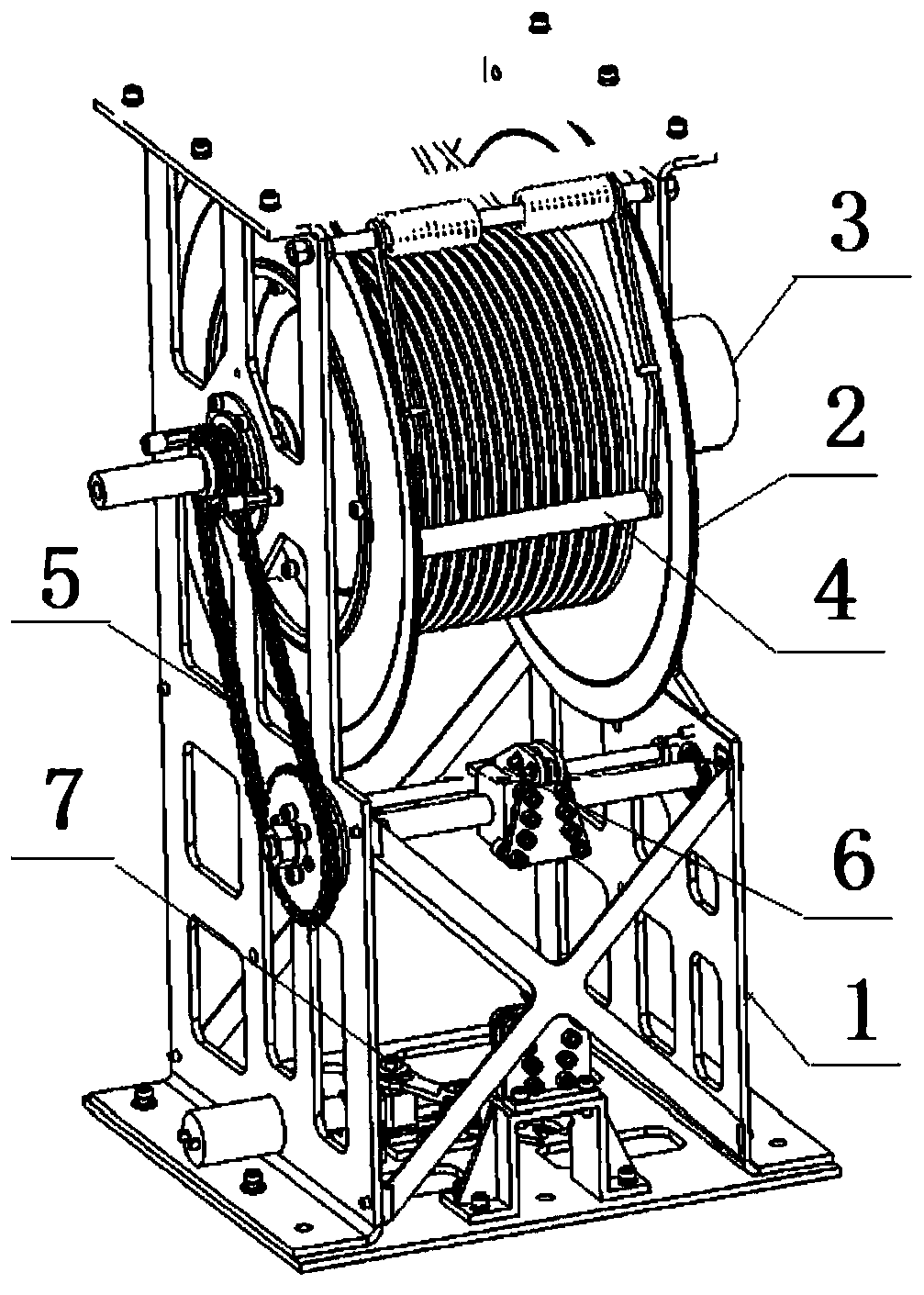 Mini winch for storing and placing detecting instrument on air water interface