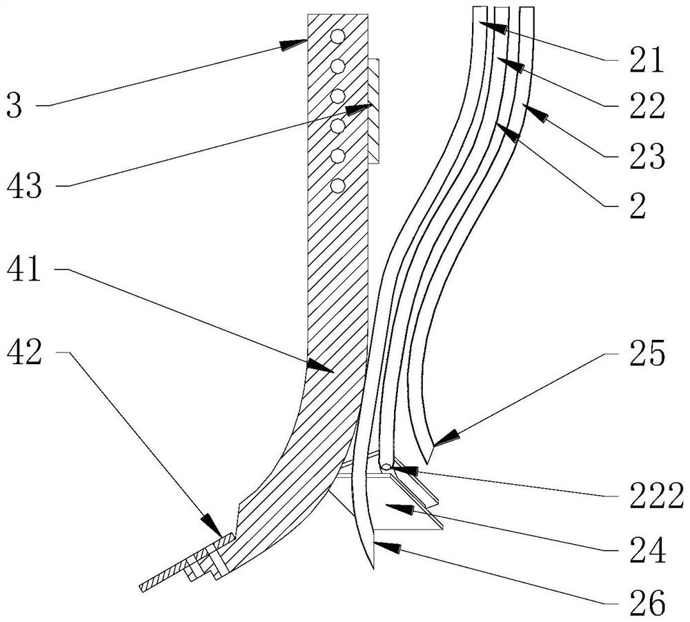 Stubble cutting and soil covering type spatial layering fertilization device