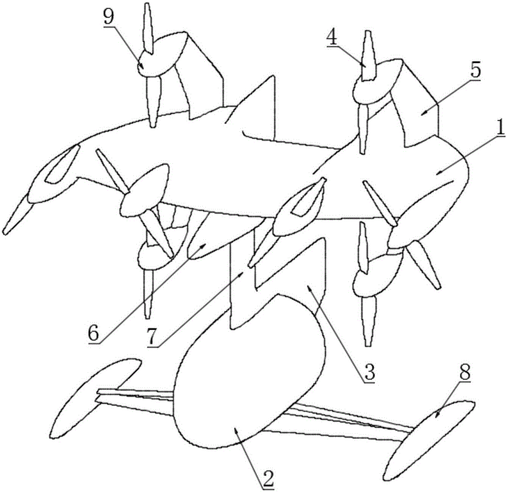 Vertical takeoff and landing aircraft achieving simple structure and stable operation