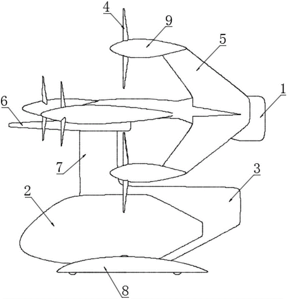 Vertical takeoff and landing aircraft achieving simple structure and stable operation