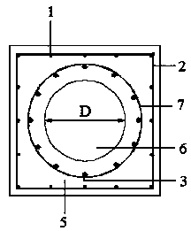 CFRP(BFRP) longitudinal bar-GFRP composite stirrup square pipe pile and design method