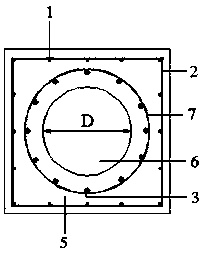 CFRP(BFRP) longitudinal bar-GFRP composite stirrup square pipe pile and design method