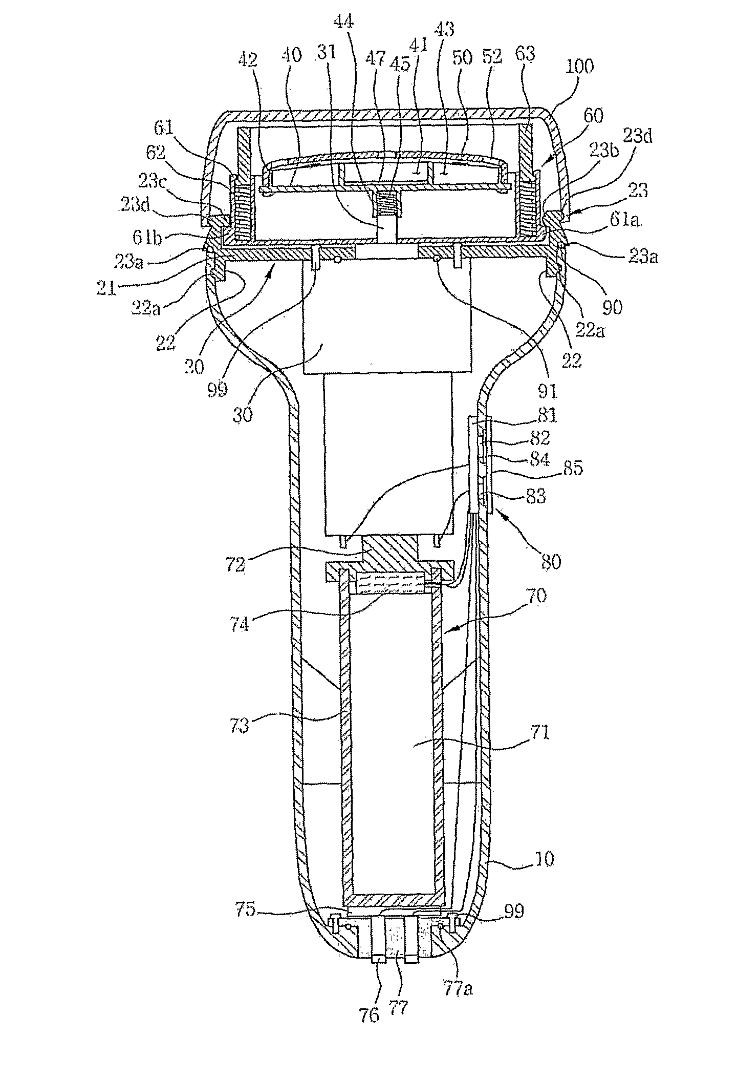 Rechargeable type callus removal instrument