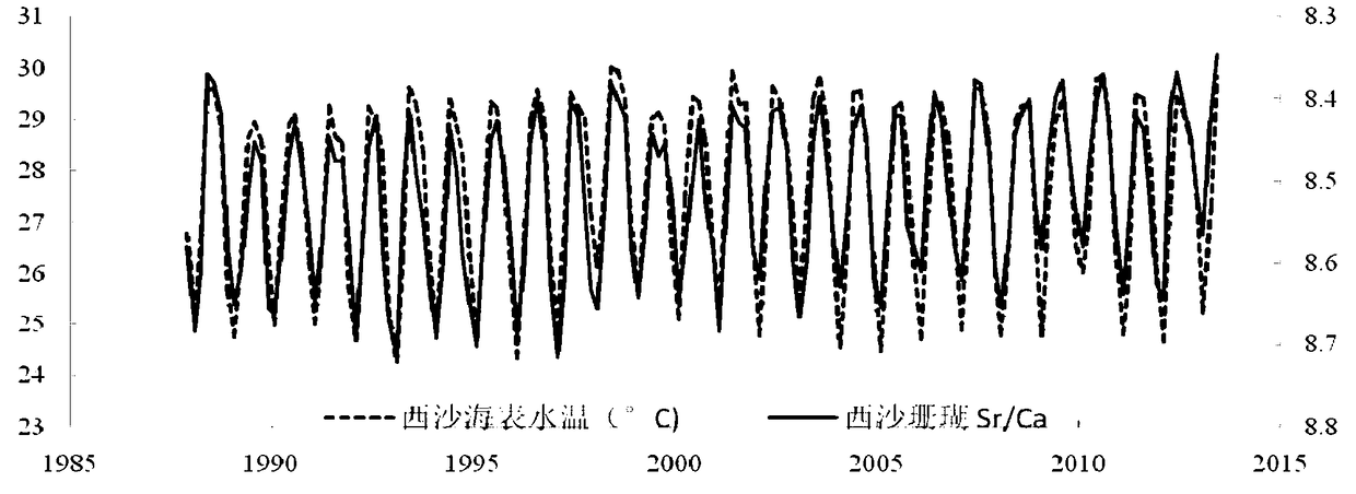 Method for highly precisely measuring Sr/Ca ratio of carbonate rock by using plasma emission spectrometer