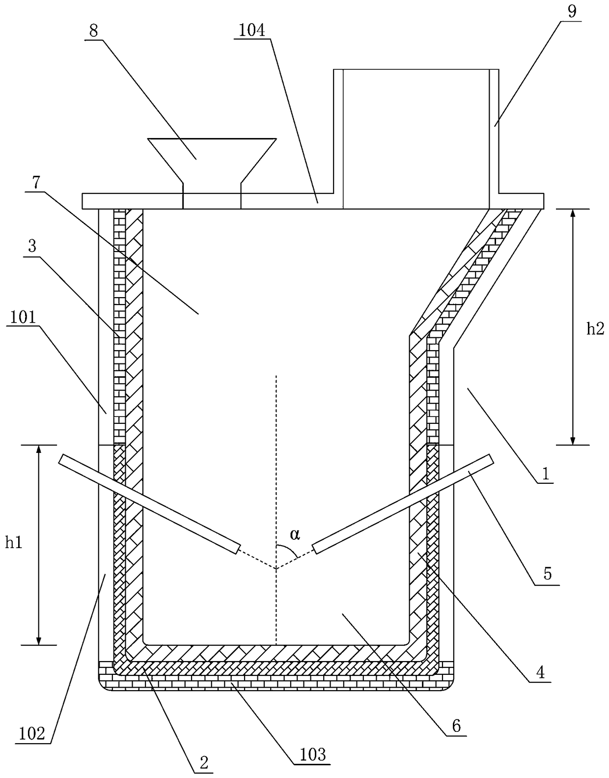 Oxygen-enriched molten pool melting furnace