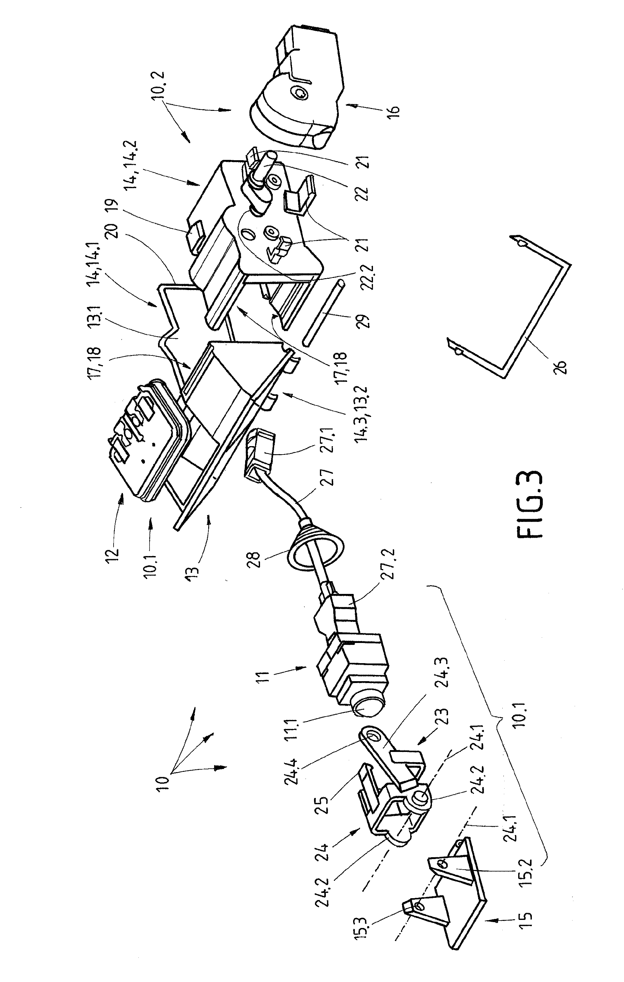 Camera arrangement for a vehicle and an installation method