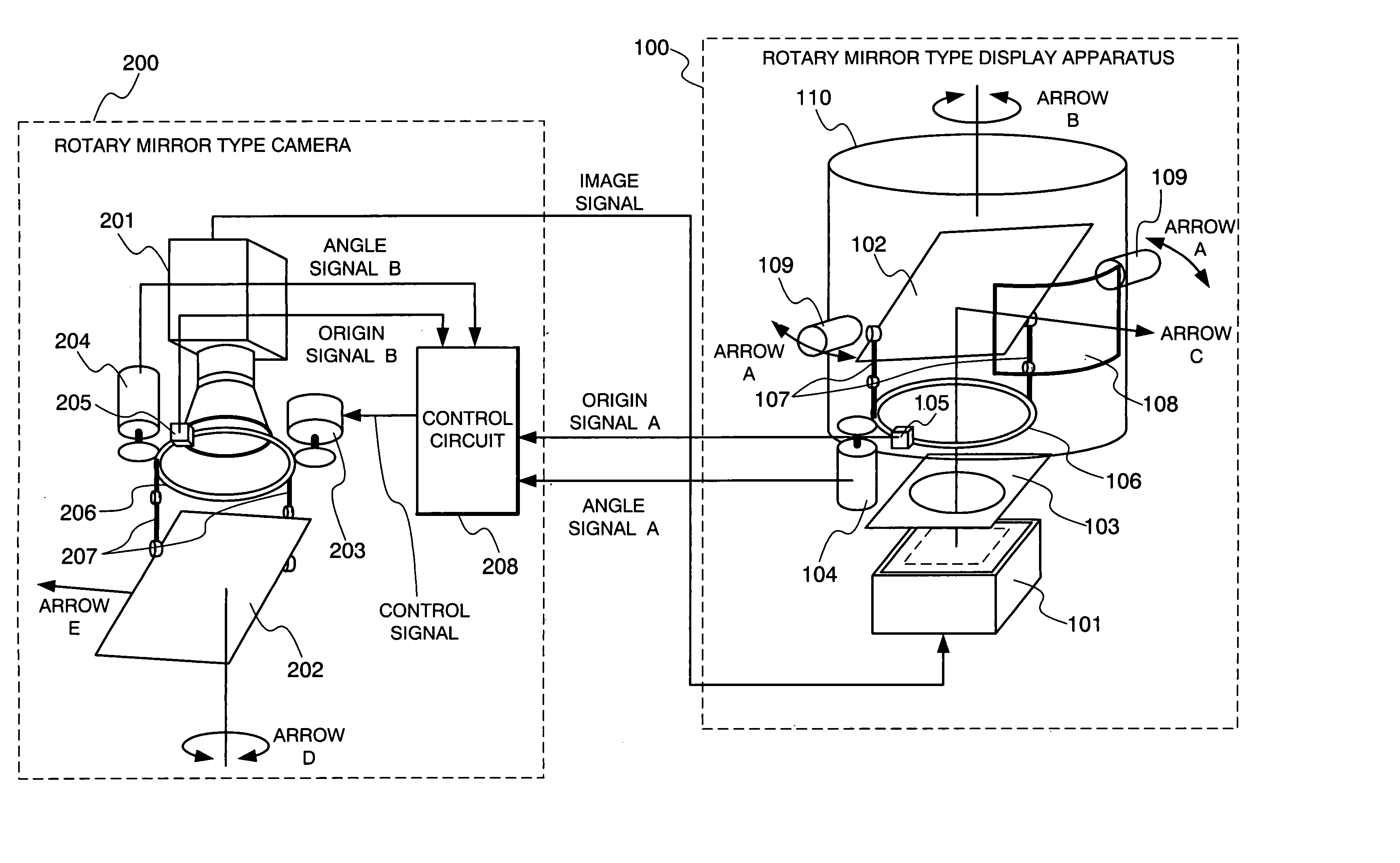 Rotary image viewing apparatus connected to a rotary mirror camera