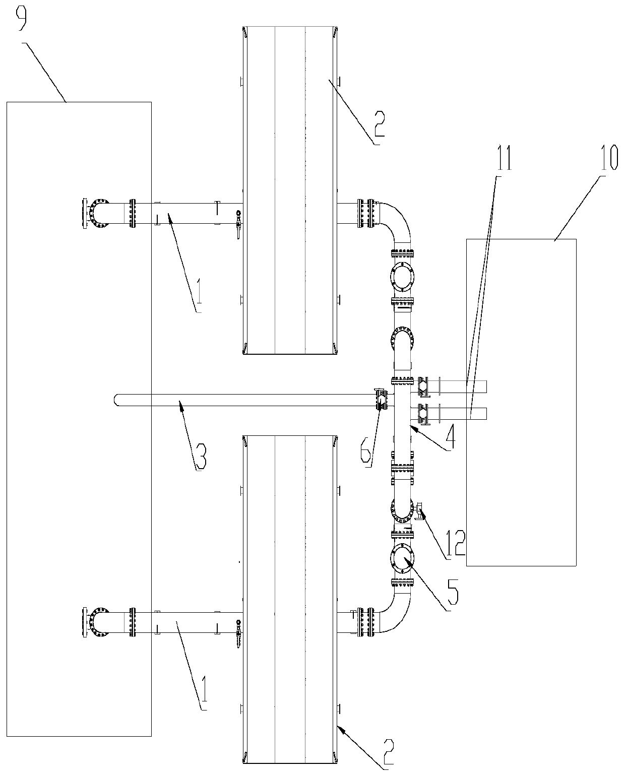 Pressure relief and water drainage device of manifold of diesel oil water pump unit