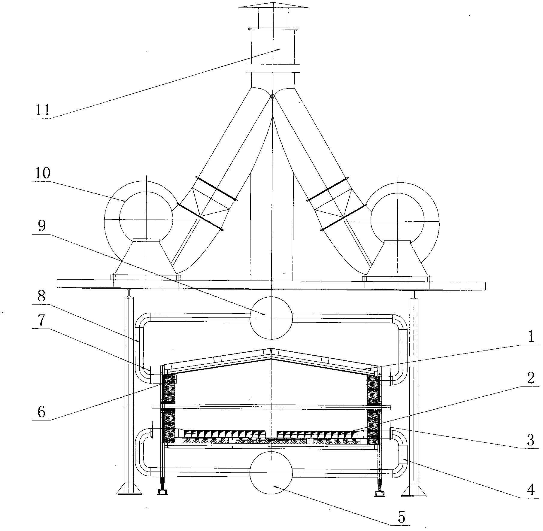 Drying passage for external tile roller kiln