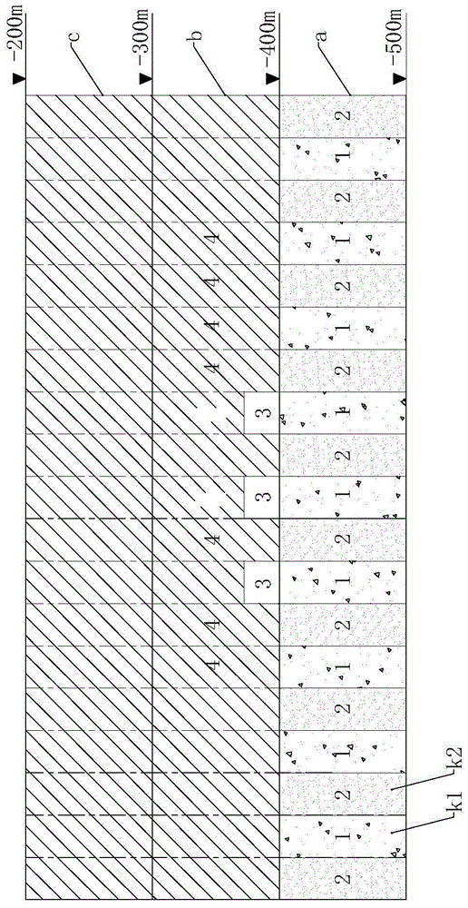 Method for expanding capacity by exploiting underground mine by areas from bottom to top