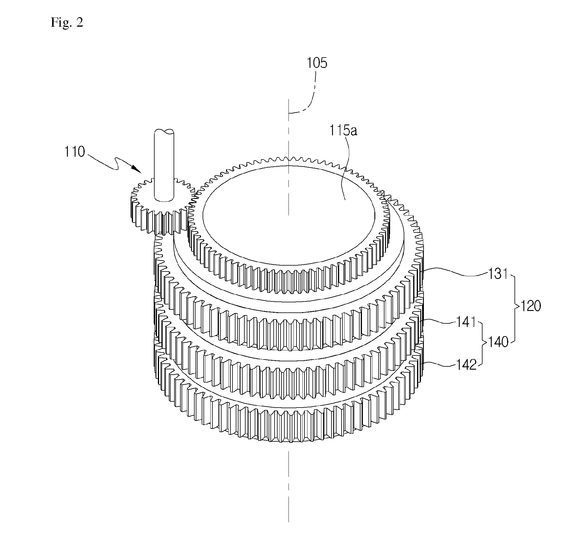 Robot using multi-output differential gear