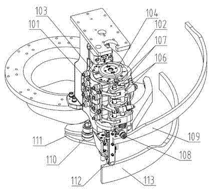 Linkage mechanism of side moulds and bottom mould of bottle blowing machine