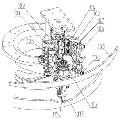 Linkage mechanism of side moulds and bottom mould of bottle blowing machine