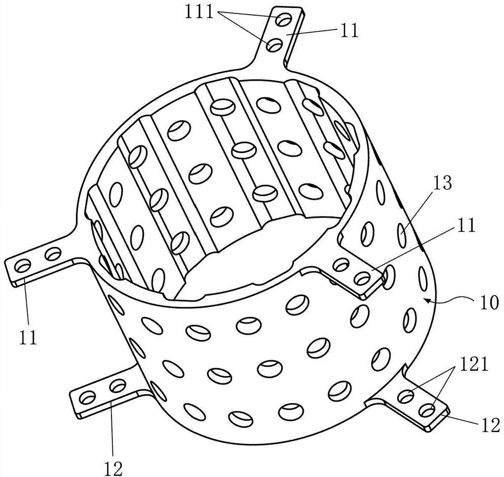 Wind driven generator cable clamp