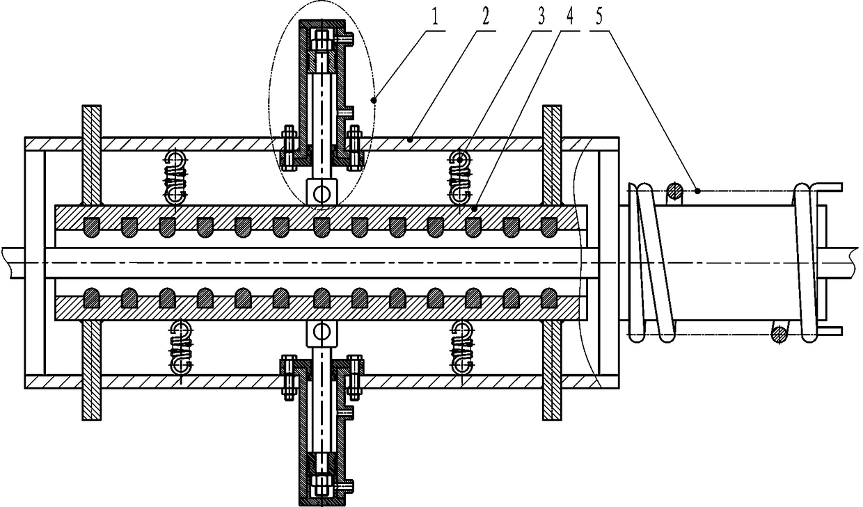 Electromagnetic heating type extrusion molding device for butyl cell heat transfer tube