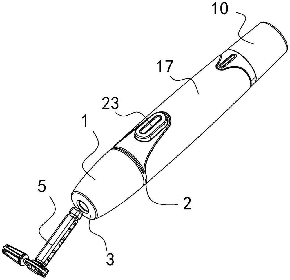 A lancing pen that utilizes a tail handle to load and adjust the depth