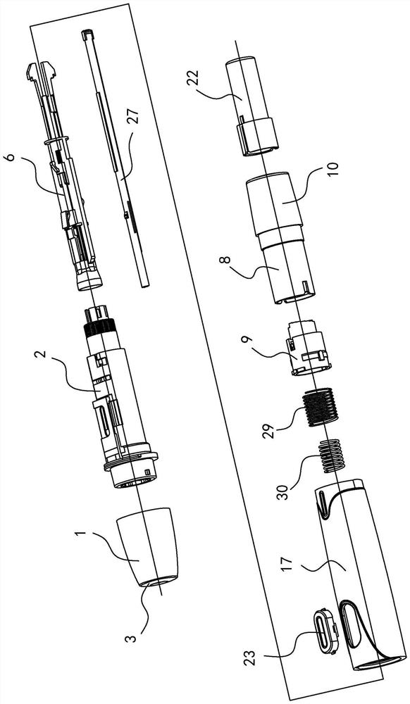 A lancing pen that utilizes a tail handle to load and adjust the depth