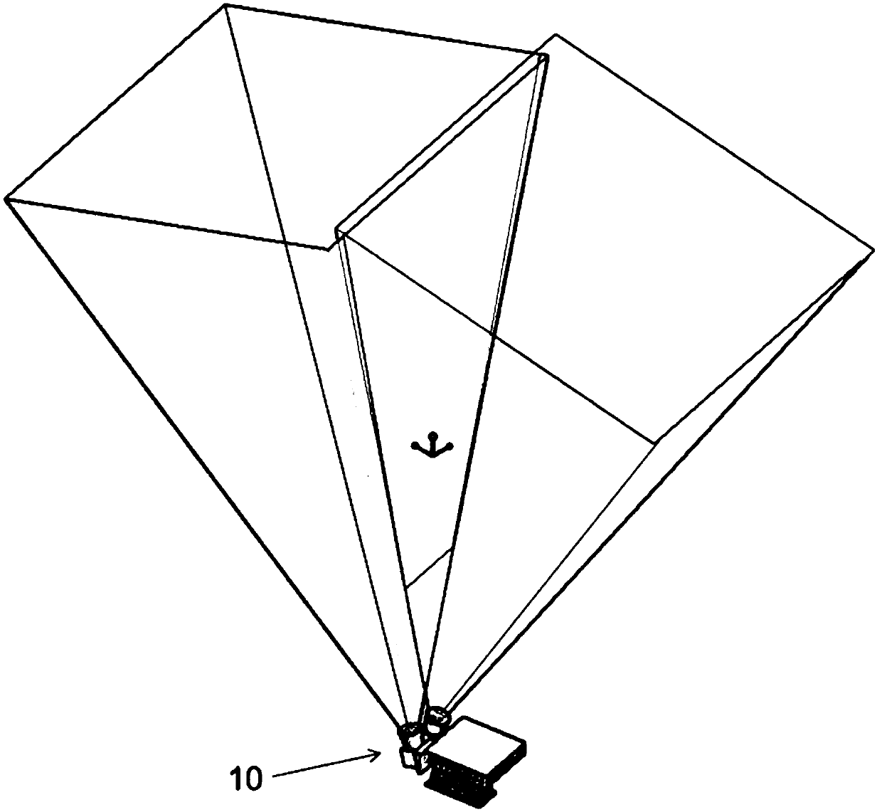 A stepping type all-day area scanning searching device and method