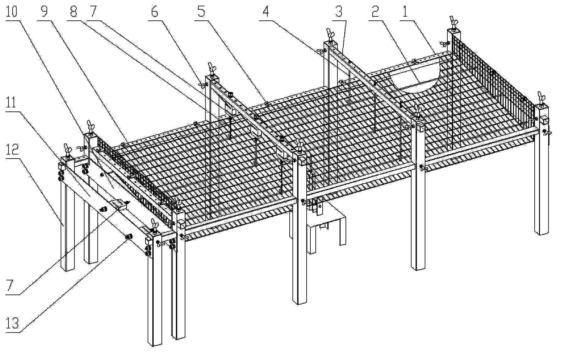 Laying hen welfare cage bottom net load test device and method thereof