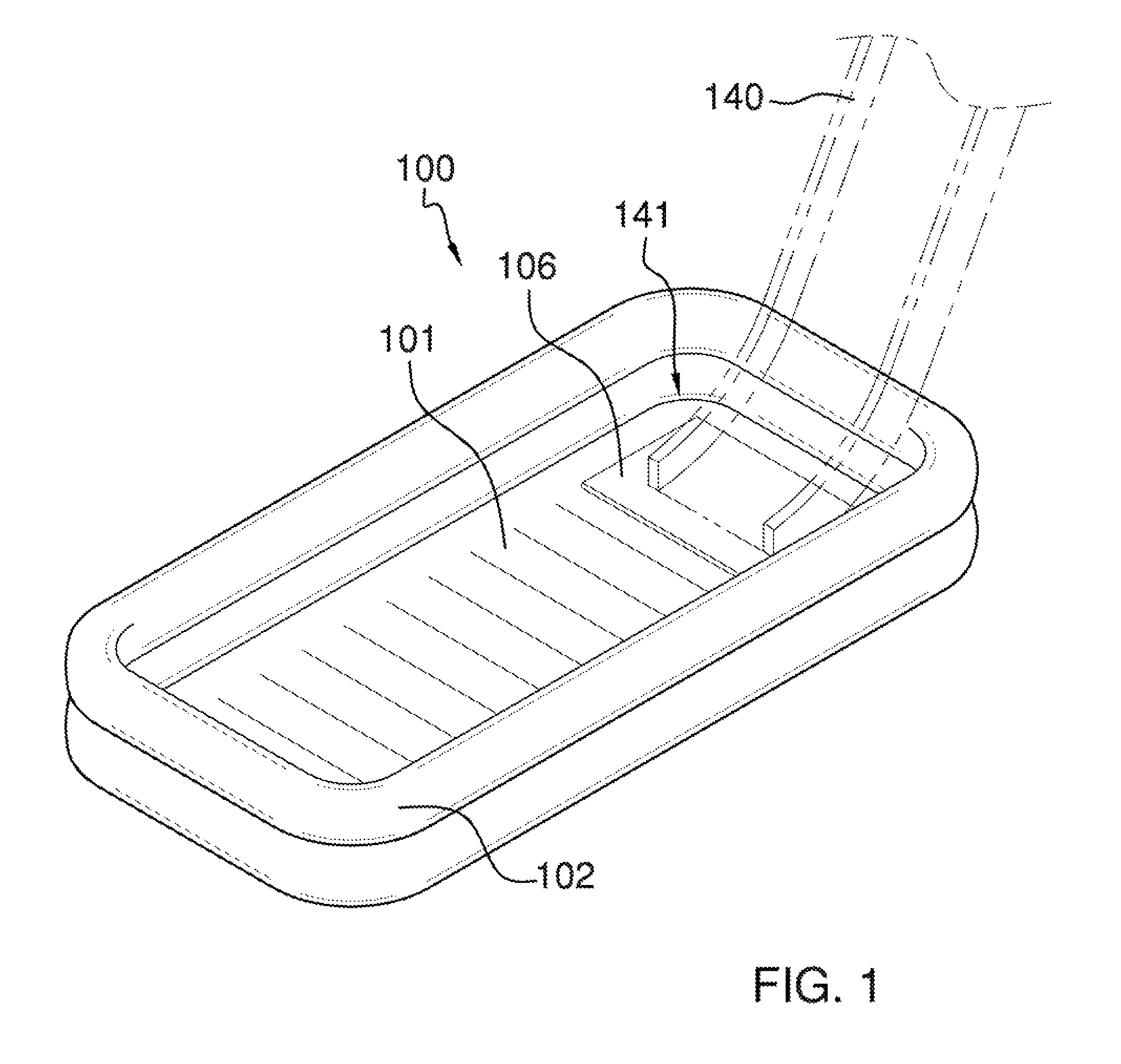 Inflatable pool for use with a playset slide