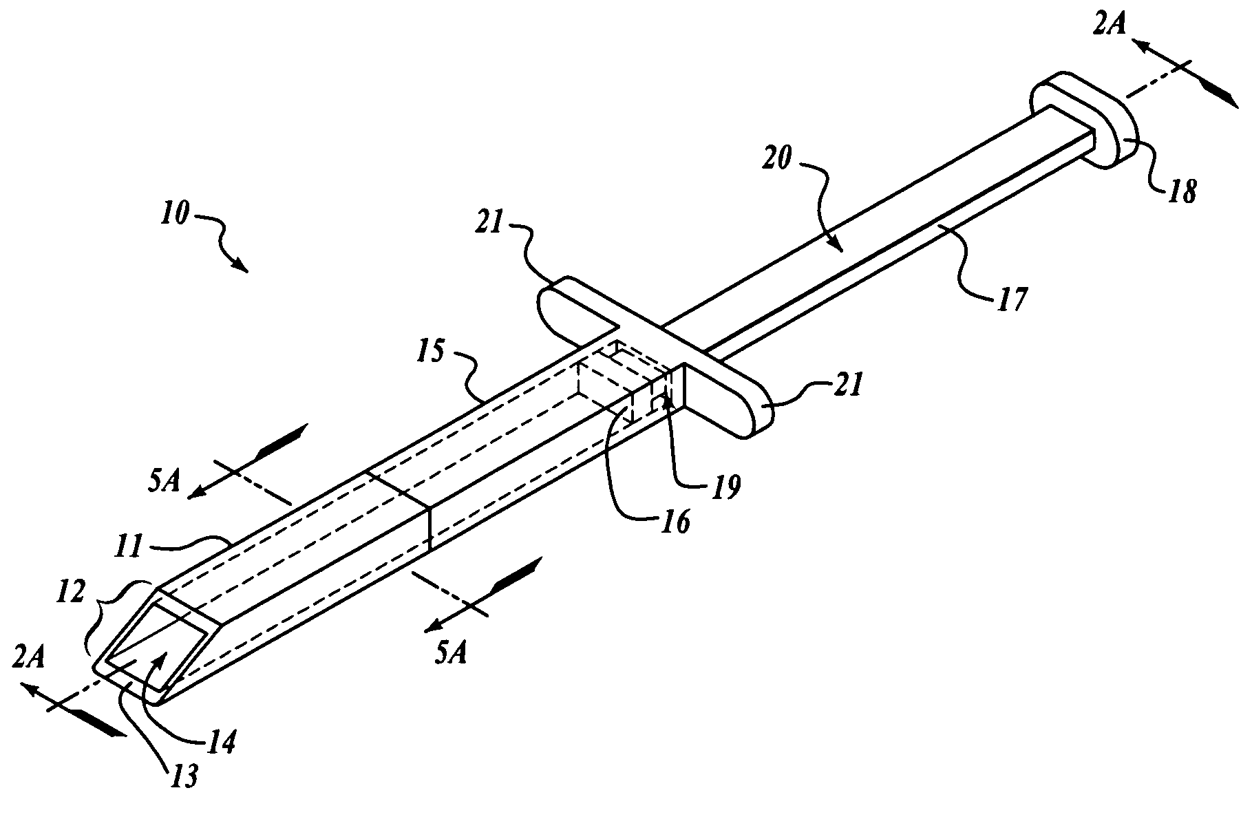 Subcutaneous implantation instrument with dissecting tool and method of construction