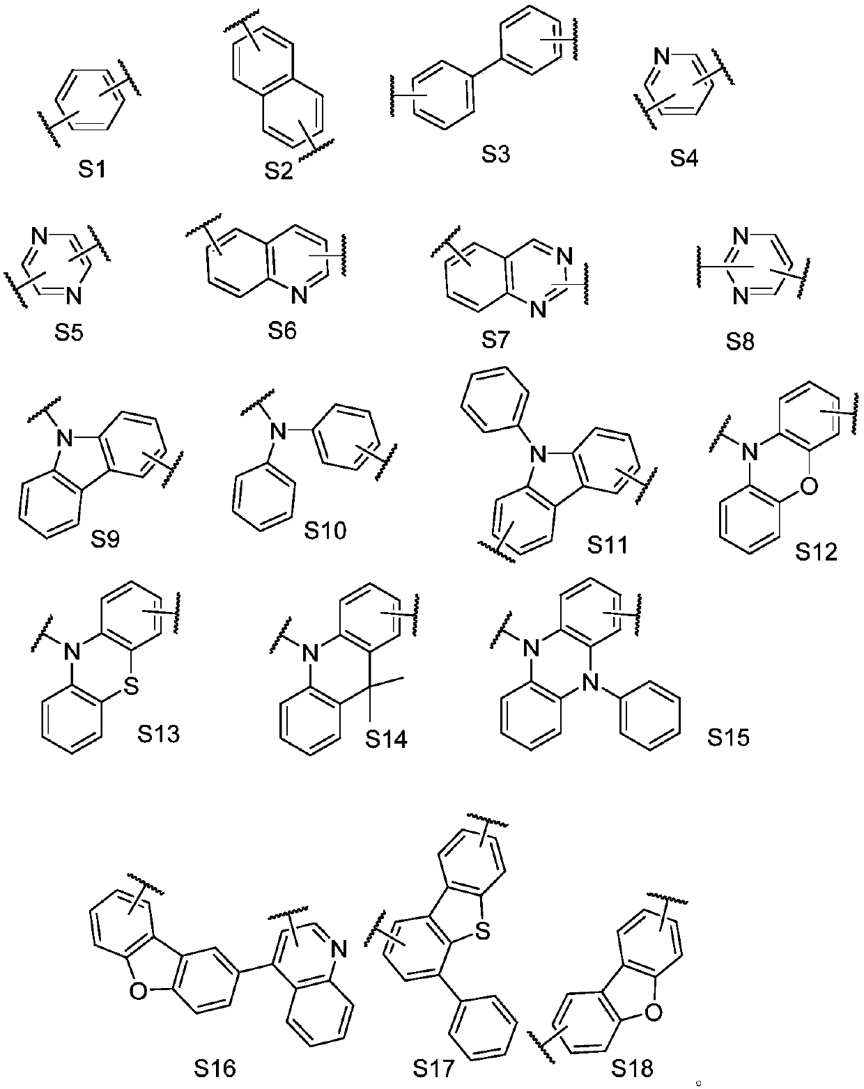 Anthraquinone organic electroluminescent material and application thereof