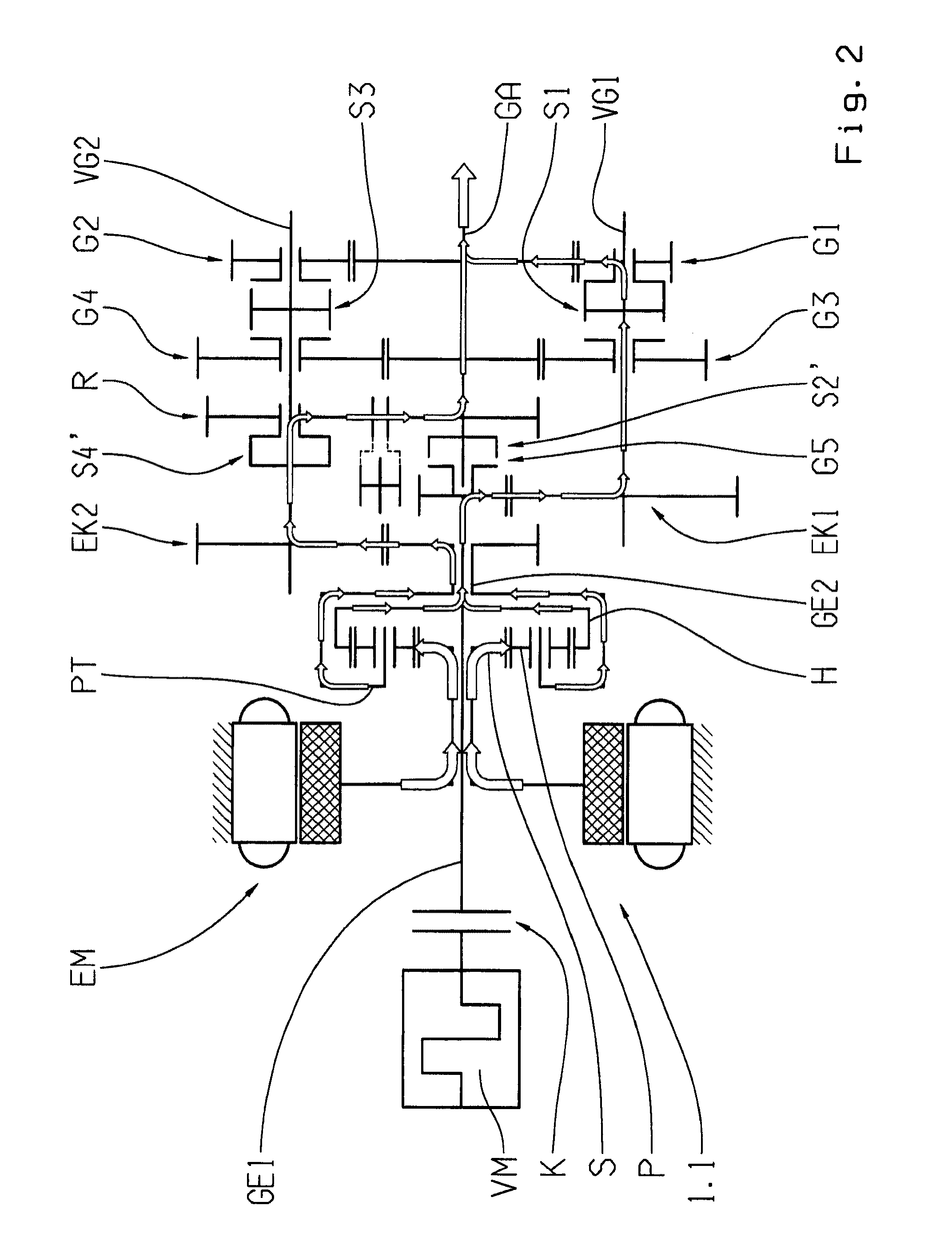 Hybrid drive train of a motor vehicle