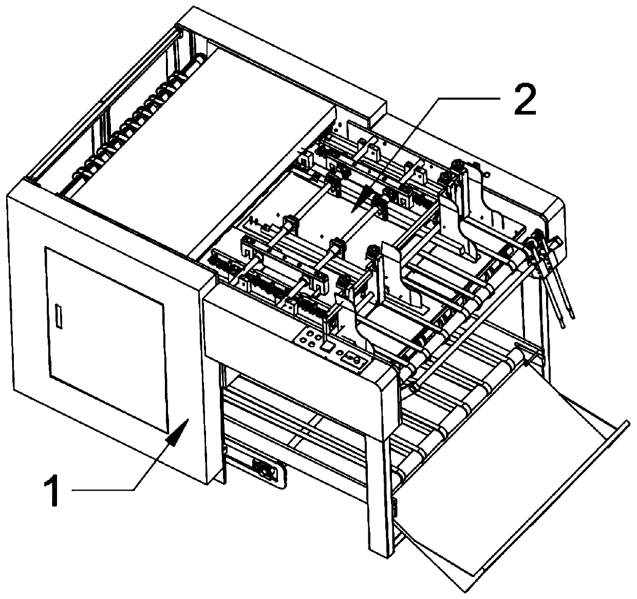 Grooving machine with deviation rectifying device