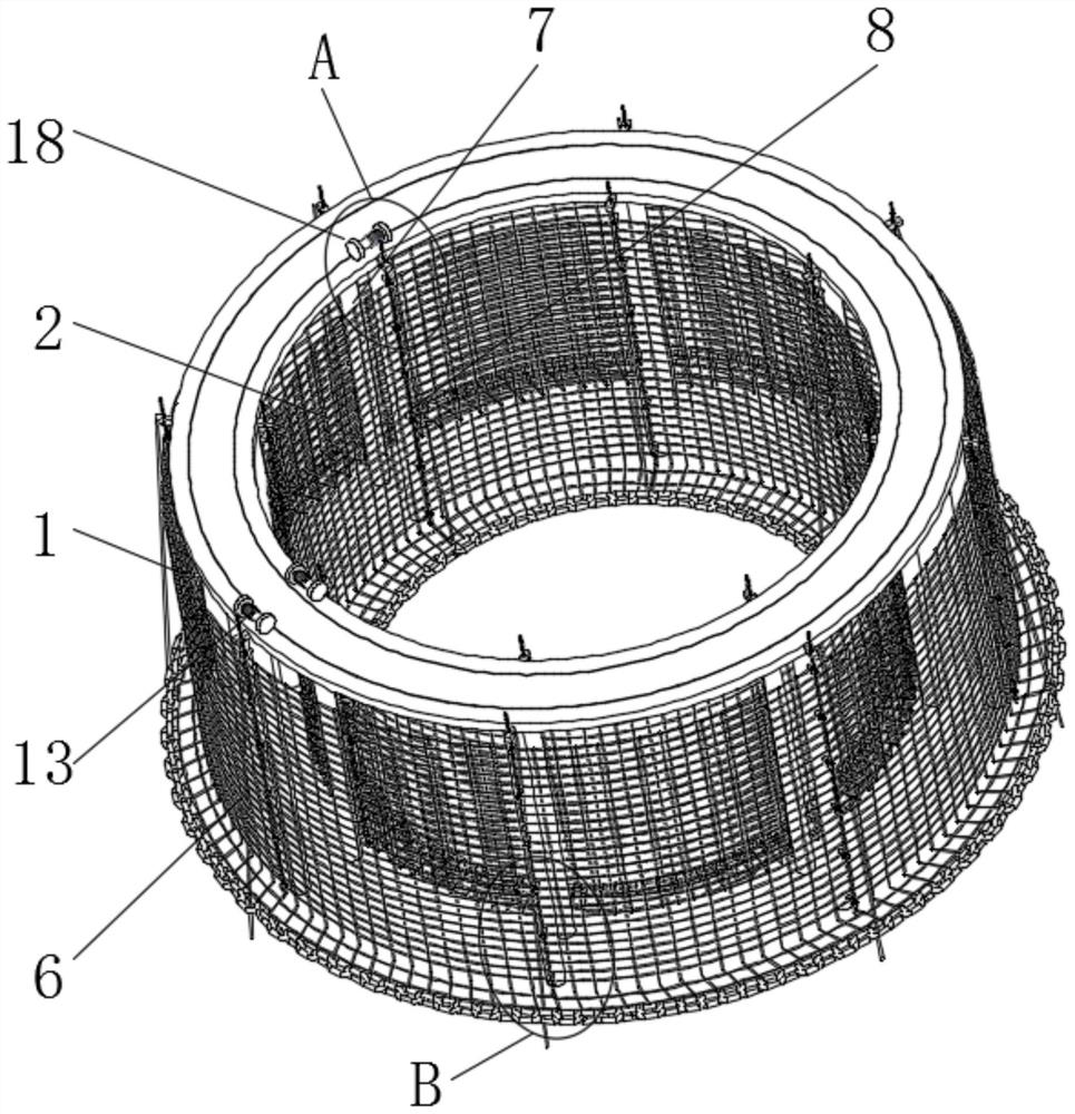 Tubular pile type fence structure applied to deep and far sea culture and mounting method of tubular pile type fence structure