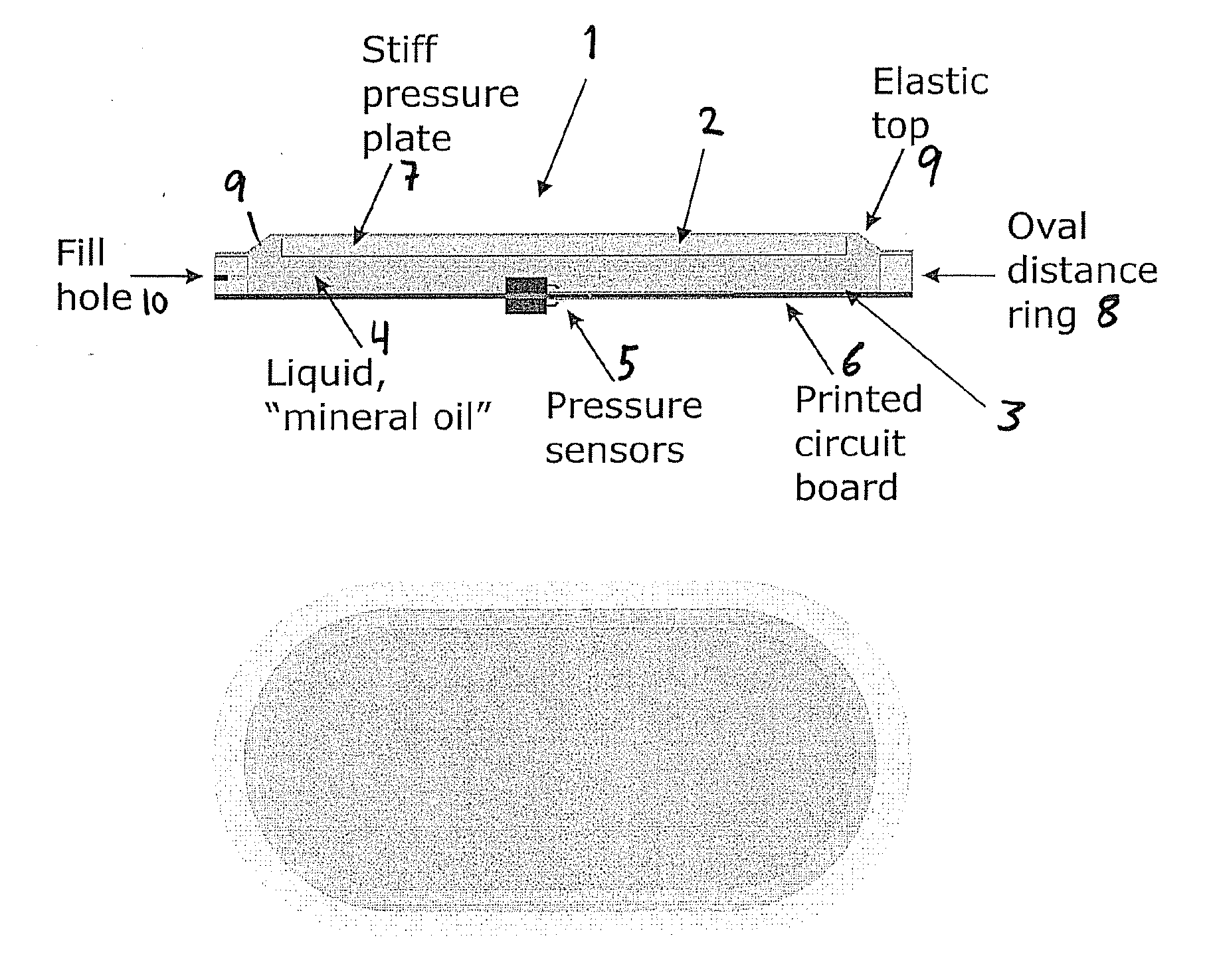 Liquid pressure force sensor