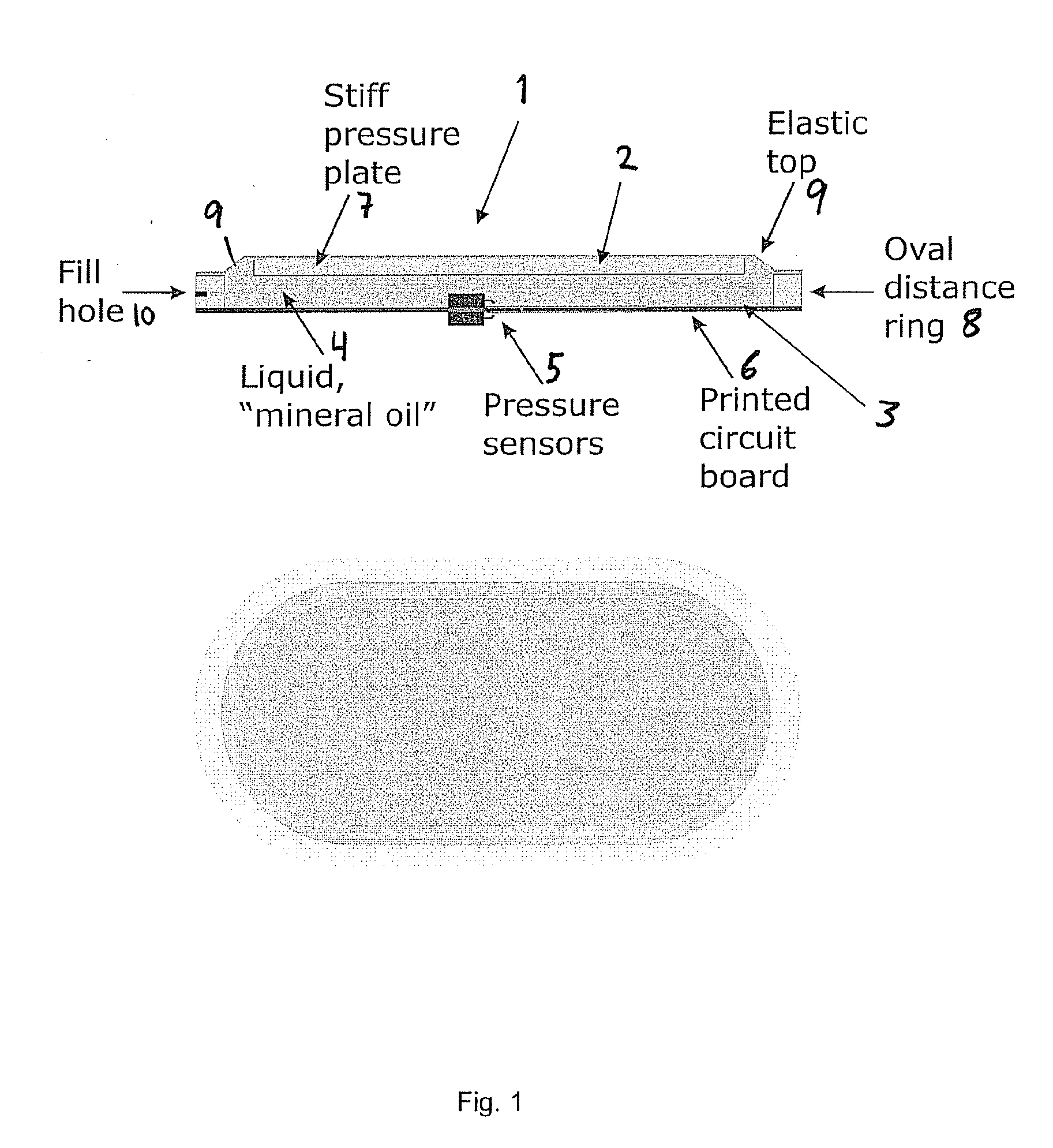 Liquid pressure force sensor