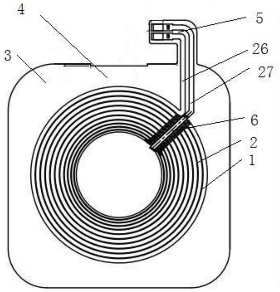 A FPC coil structure with varying copper foil line width