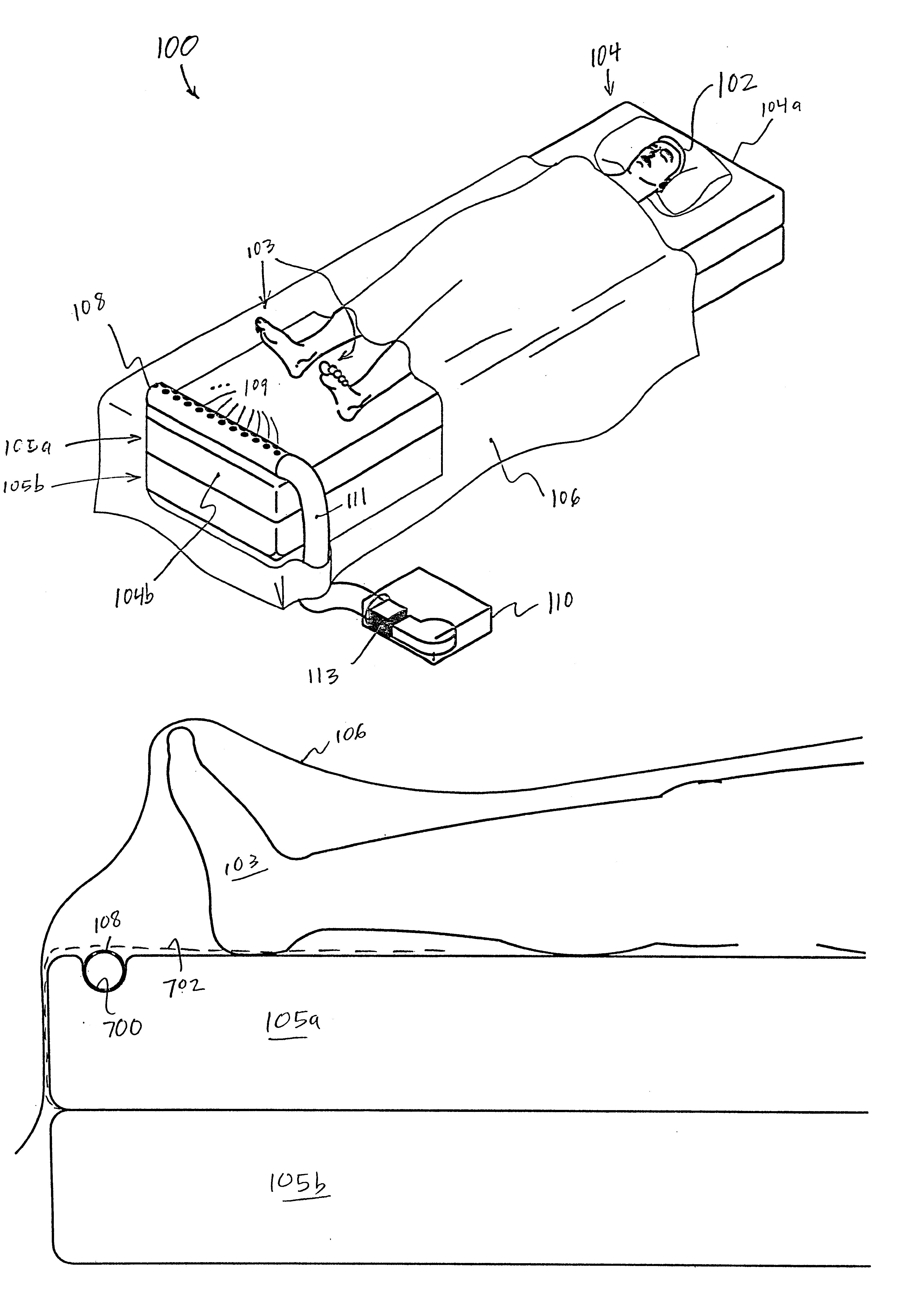 System for warming lower extremities of supine persons