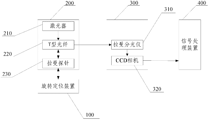 Rotary positioning device and detection system for detecting pesticide residue on surface of fruits