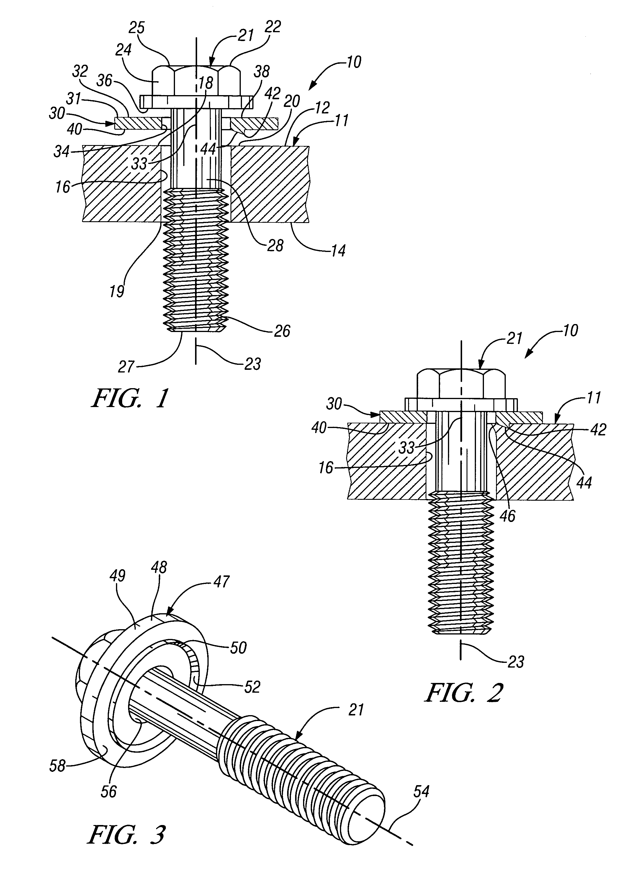 Deforming member and captive fastener retaining method