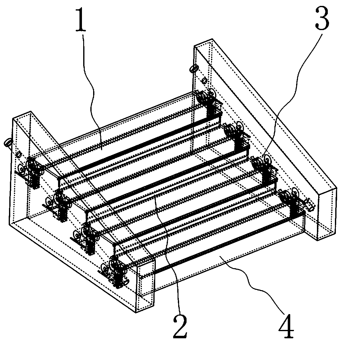 Stairway for constructional engineering based on worm wheel and worm