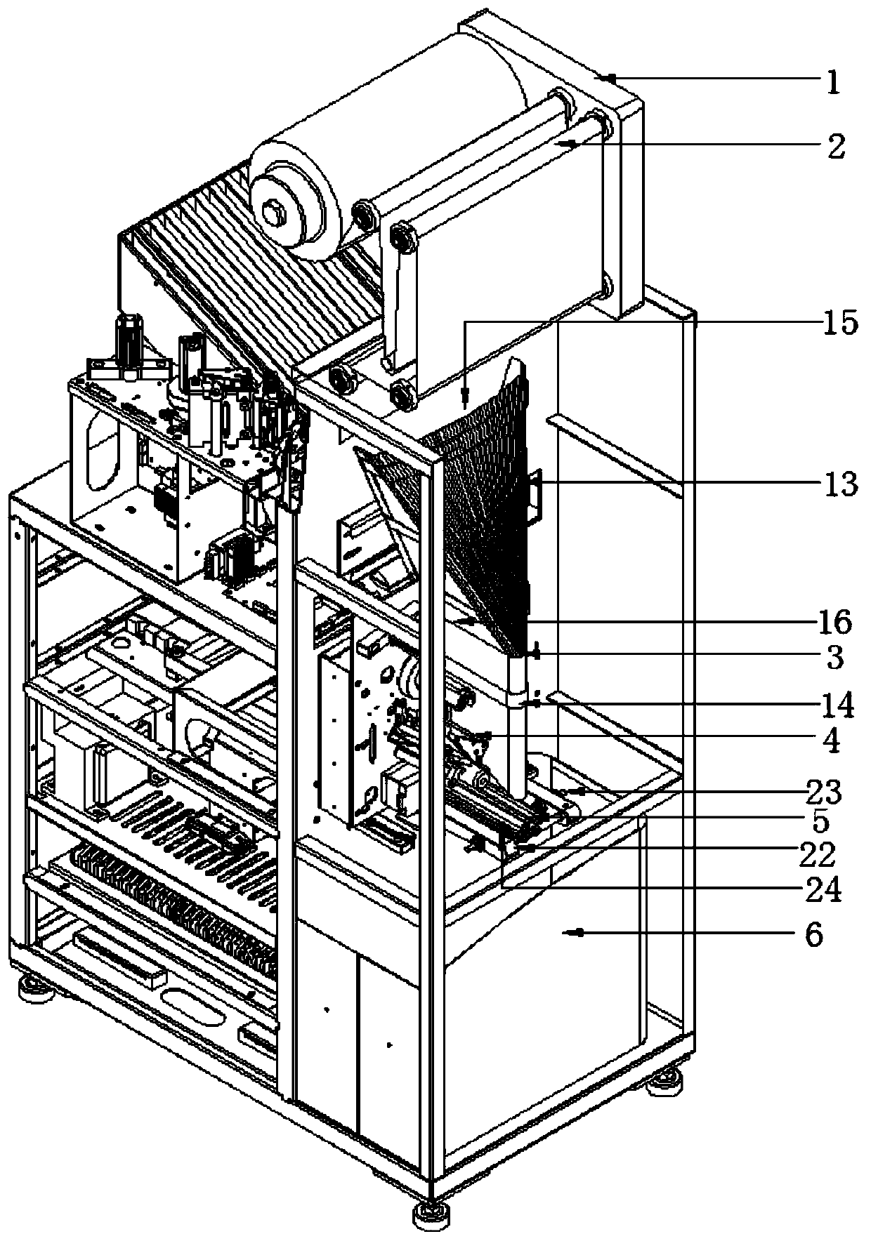 Packaging mechanism layout of nursing blood collection management system