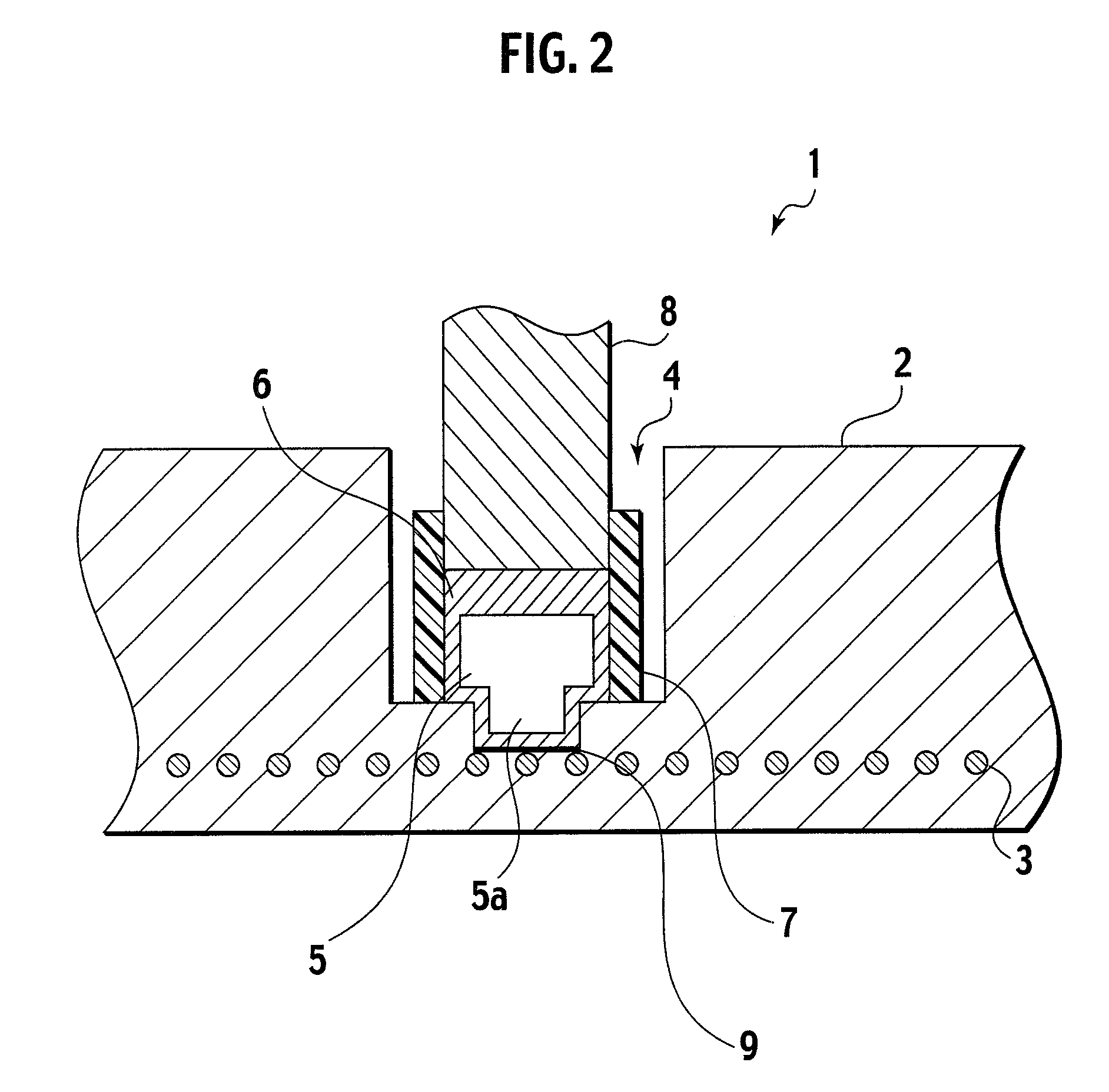 Joining structure between ceramic substrate and power supply connector