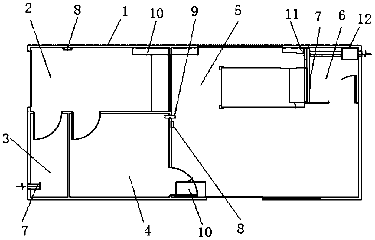 Dual-purpose mobile emergency isolation shelter ventilation air conditioner control system applicable to epidemic and ordinary situations and control method