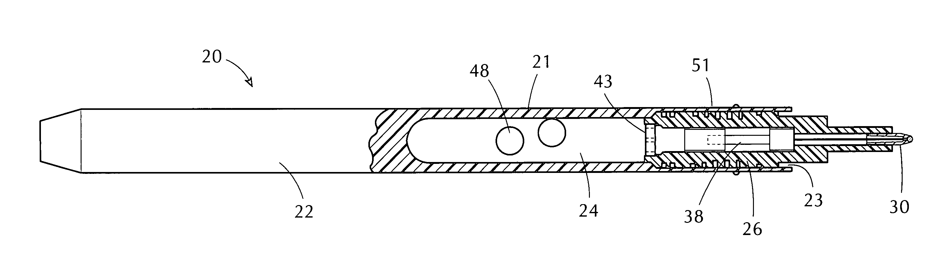 Roller ball pen for pigmented inks